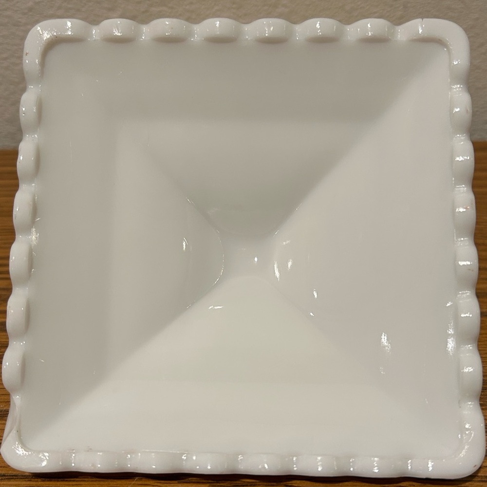 Waterford Milk Glass Candy Dish With Floral Design - Picture 11 of 12